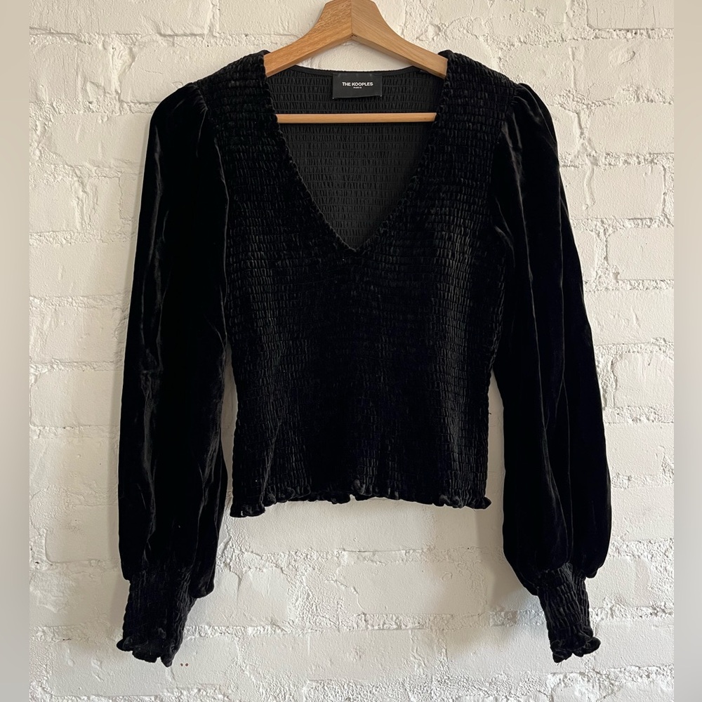 The Kooples Black Velvet top